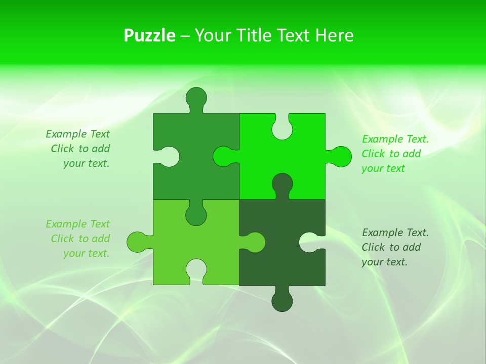 A Green And White Abstract Background With Waves PowerPoint Template