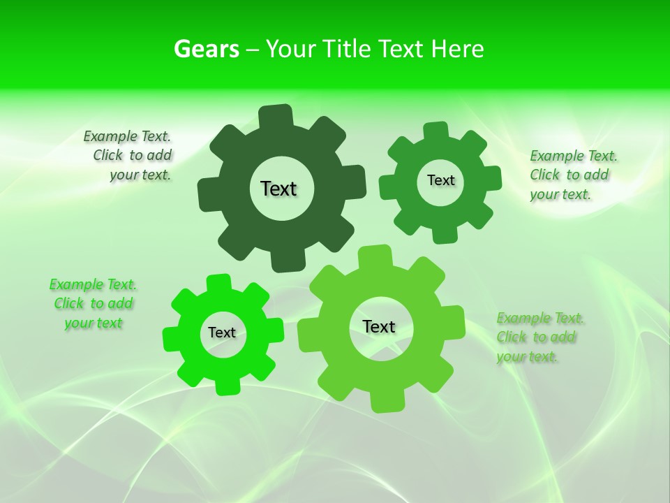 A Green And White Abstract Background With Waves PowerPoint Template