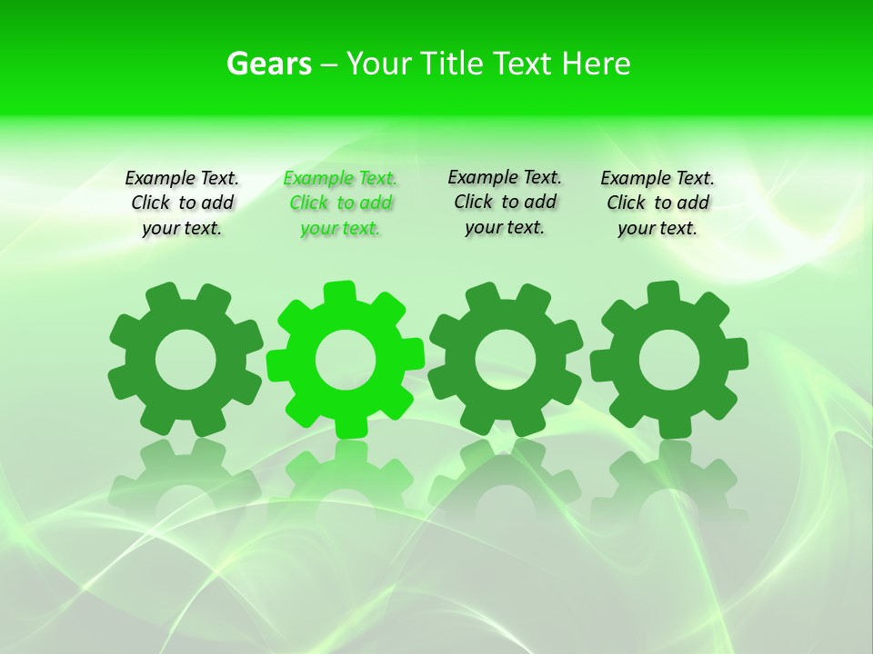 A Green And White Abstract Background With Waves PowerPoint Template