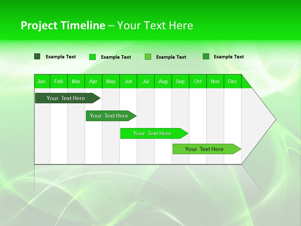 A Green And White Abstract Background With Waves PowerPoint Template