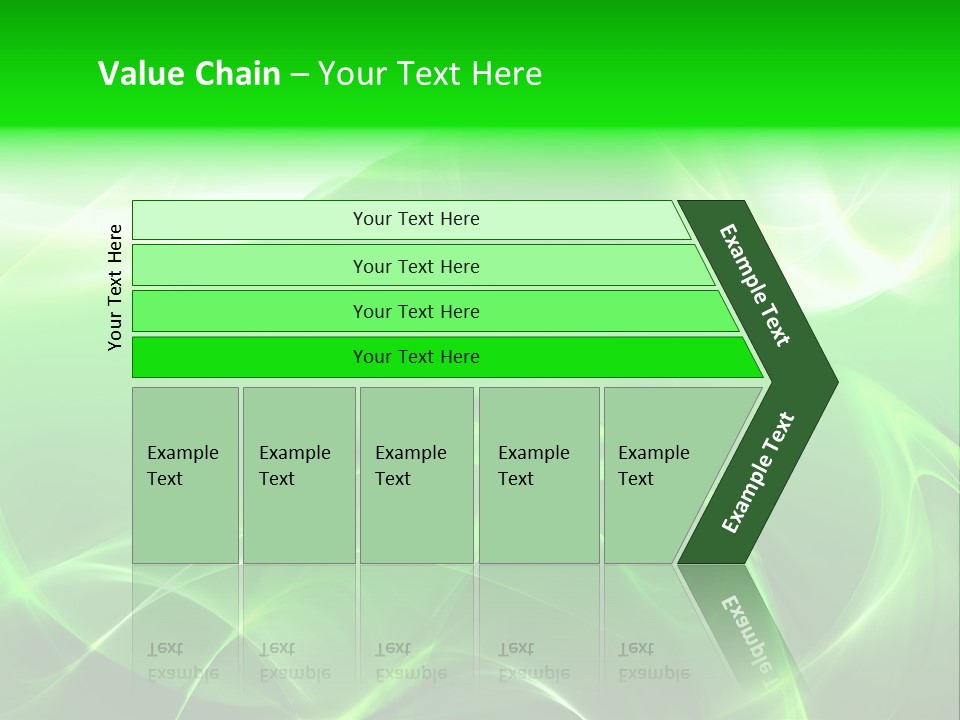 A Green And White Abstract Background With Waves PowerPoint Template