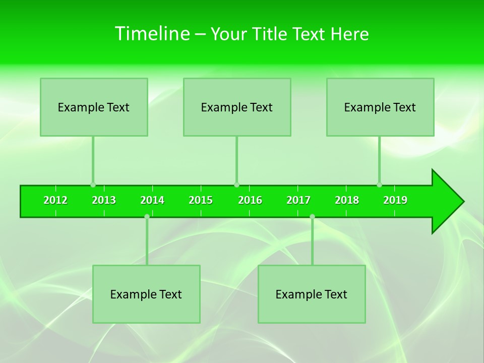 A Green And White Abstract Background With Waves PowerPoint Template