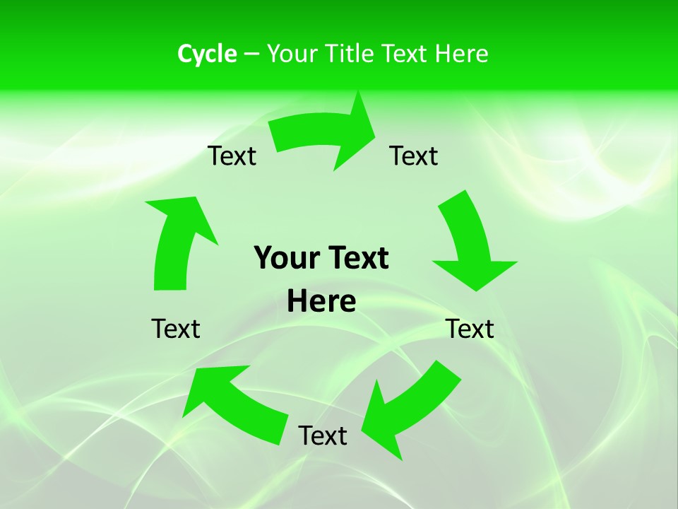 A Green And White Abstract Background With Waves PowerPoint Template