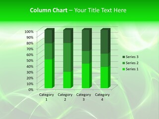 A Green And White Abstract Background With Waves PowerPoint Template