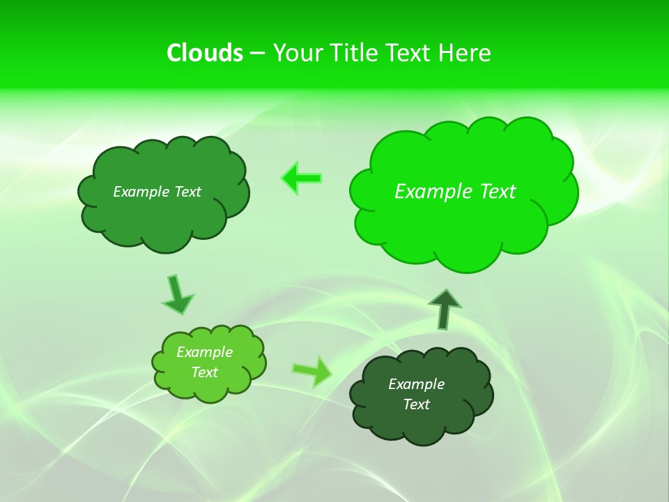 A Green And White Abstract Background With Waves PowerPoint Template