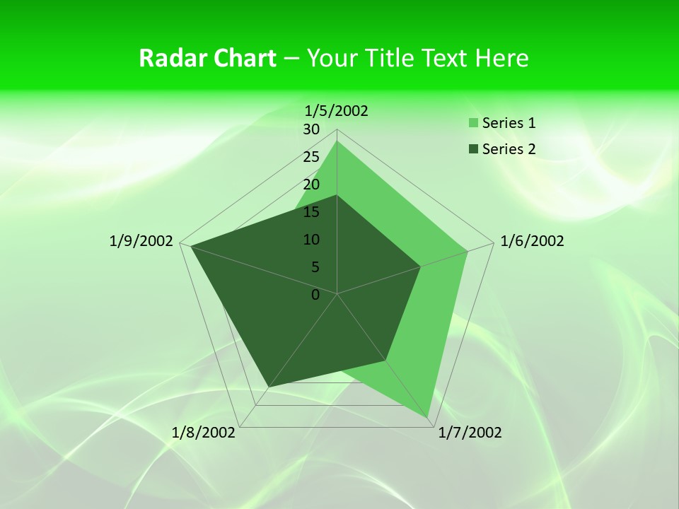 A Green And White Abstract Background With Waves PowerPoint Template