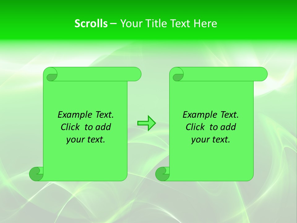A Green And White Abstract Background With Waves PowerPoint Template