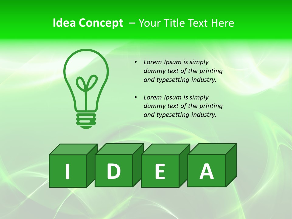 A Green And White Abstract Background With Waves PowerPoint Template