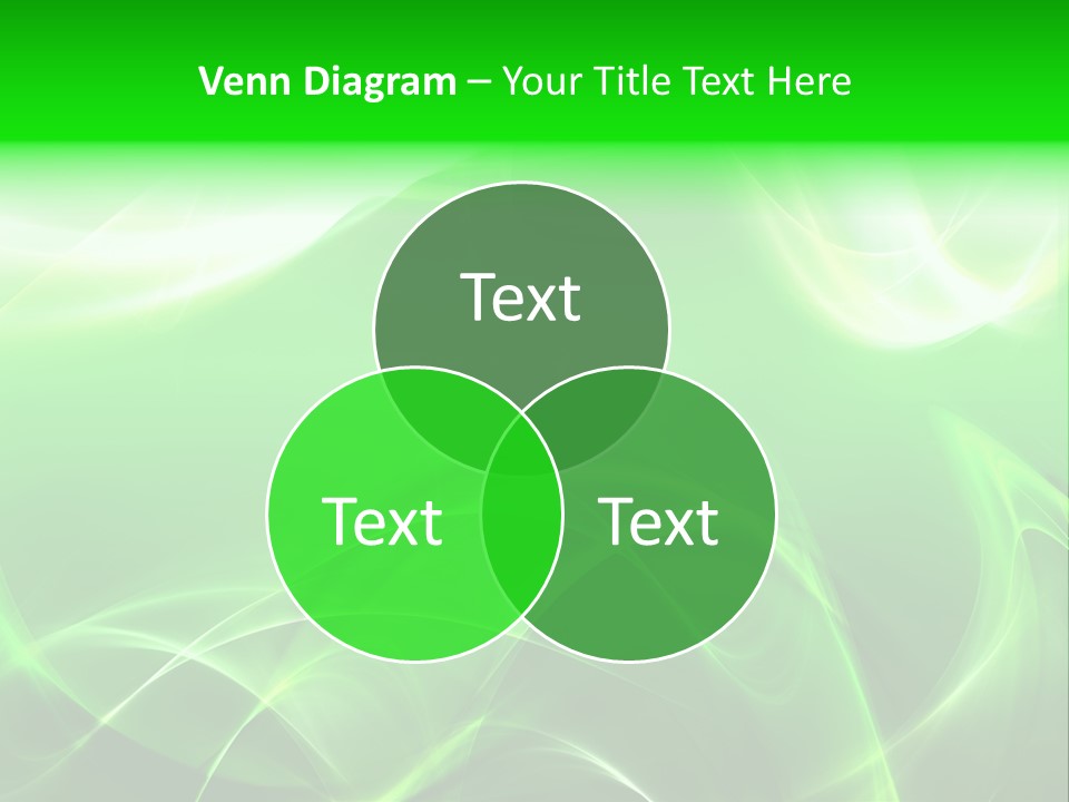 A Green And White Abstract Background With Waves PowerPoint Template