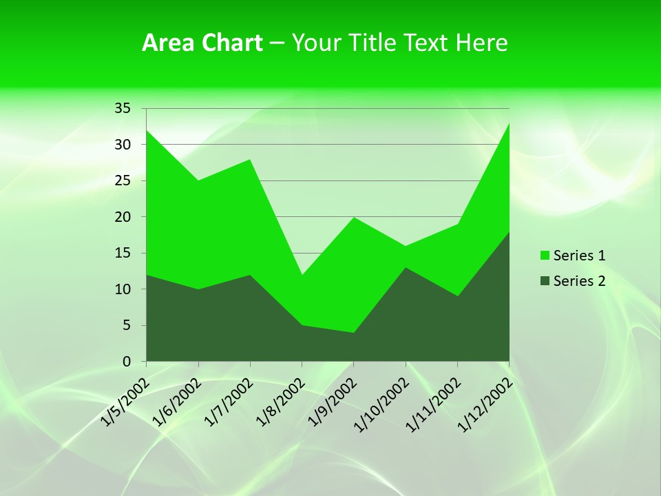 A Green And White Abstract Background With Waves PowerPoint Template