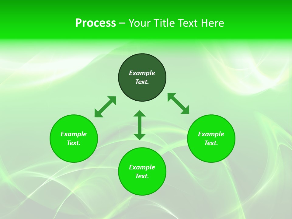 A Green And White Abstract Background With Waves PowerPoint Template