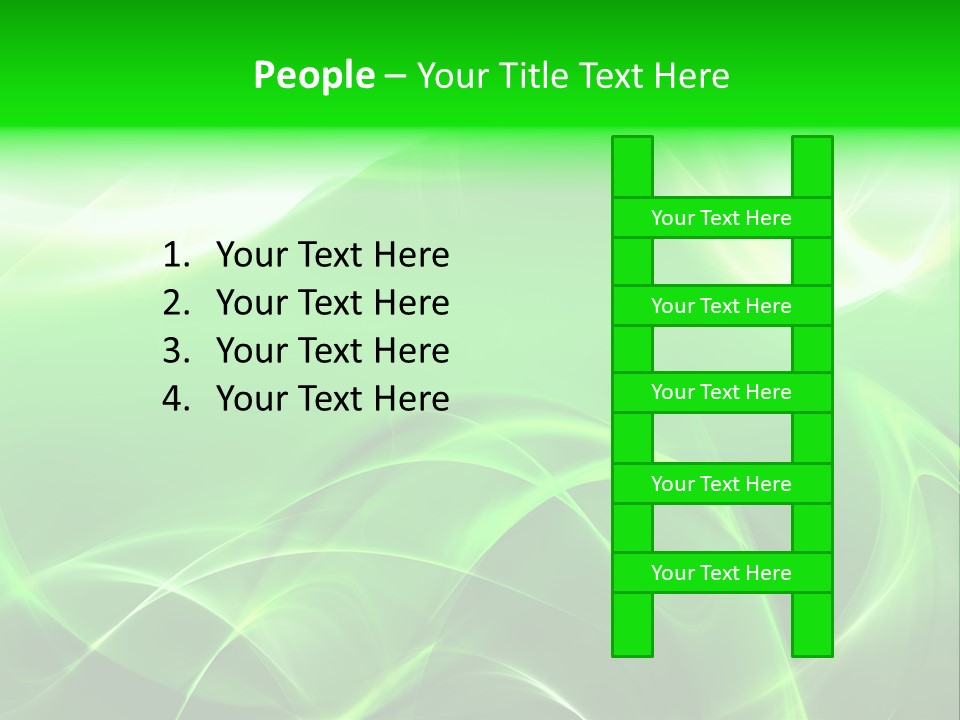 A Green And White Abstract Background With Waves PowerPoint Template