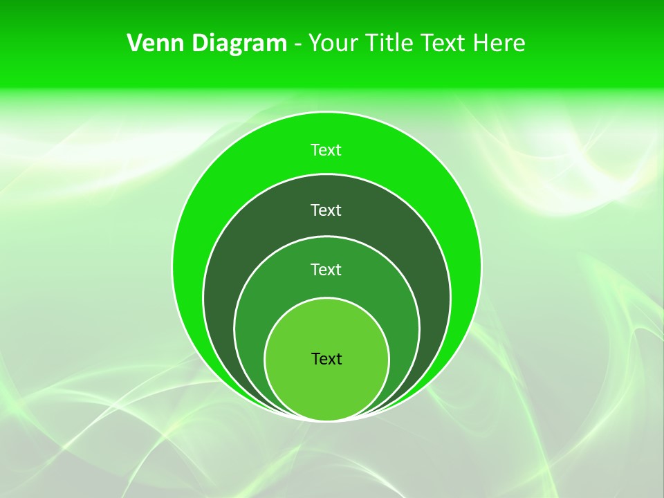 A Green And White Abstract Background With Waves PowerPoint Template