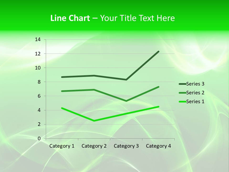 A Green And White Abstract Background With Waves PowerPoint Template