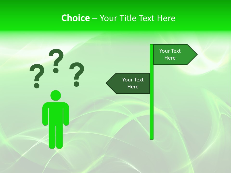 A Green And White Abstract Background With Waves PowerPoint Template