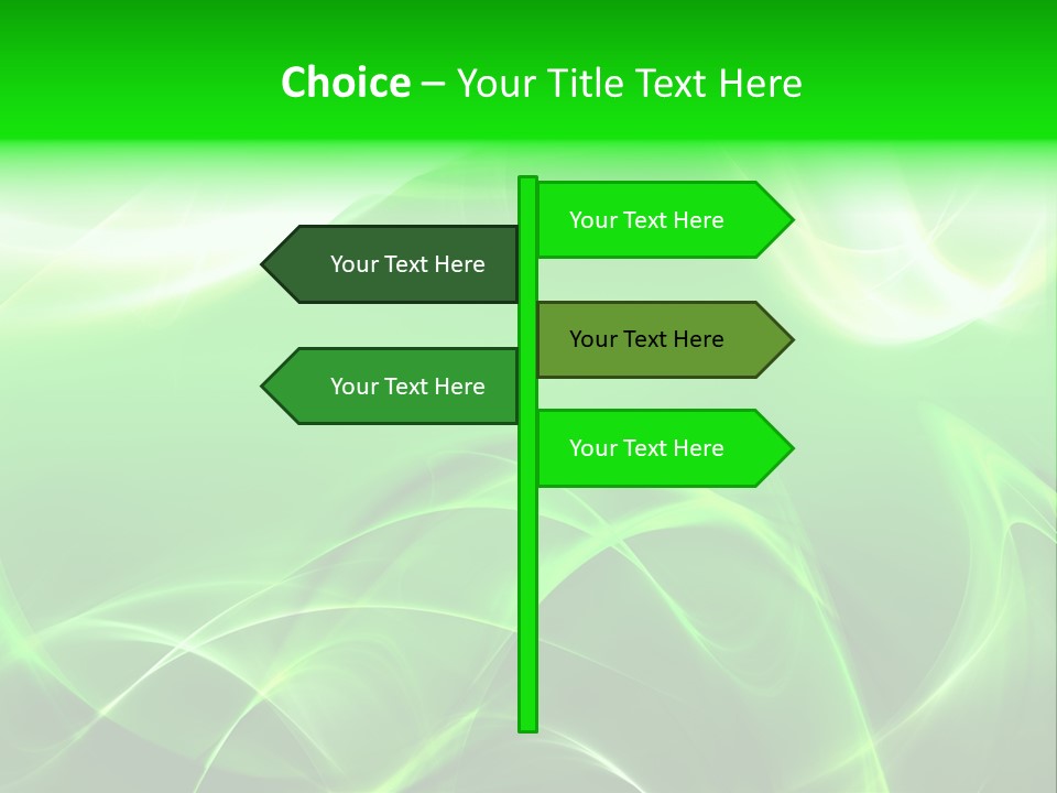 A Green And White Abstract Background With Waves PowerPoint Template