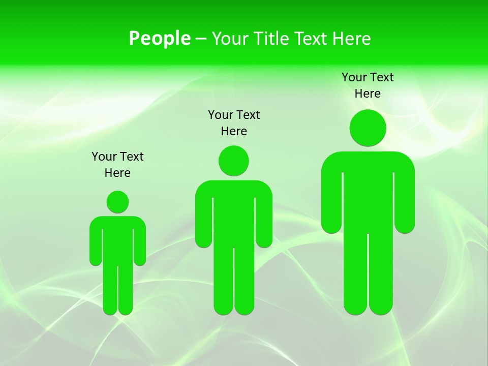 A Green And White Abstract Background With Waves PowerPoint Template