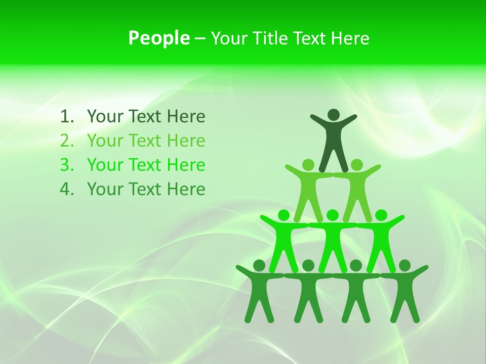 A Green And White Abstract Background With Waves PowerPoint Template