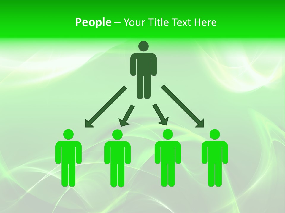 A Green And White Abstract Background With Waves PowerPoint Template