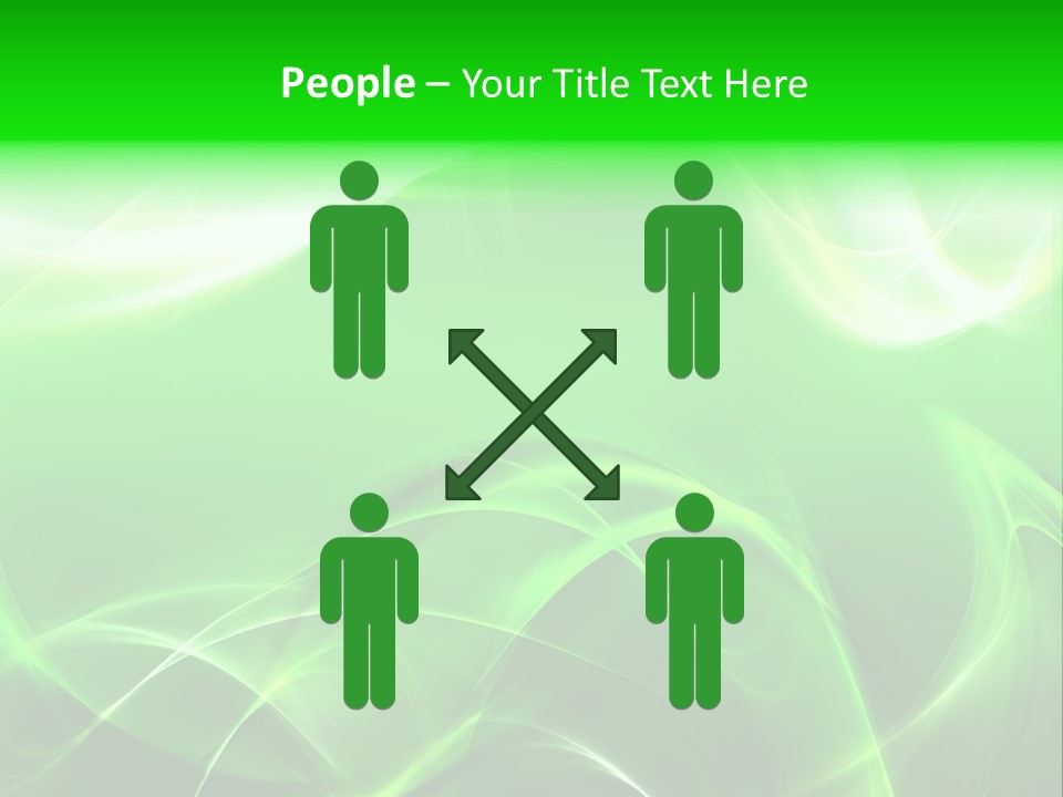 A Green And White Abstract Background With Waves PowerPoint Template