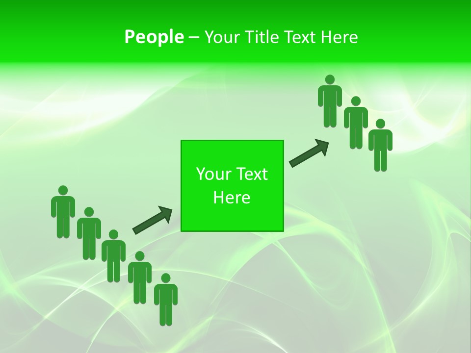 A Green And White Abstract Background With Waves PowerPoint Template