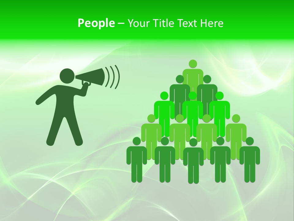 A Green And White Abstract Background With Waves PowerPoint Template