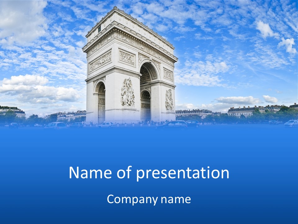 Triumphal Statue Ornate PowerPoint Template