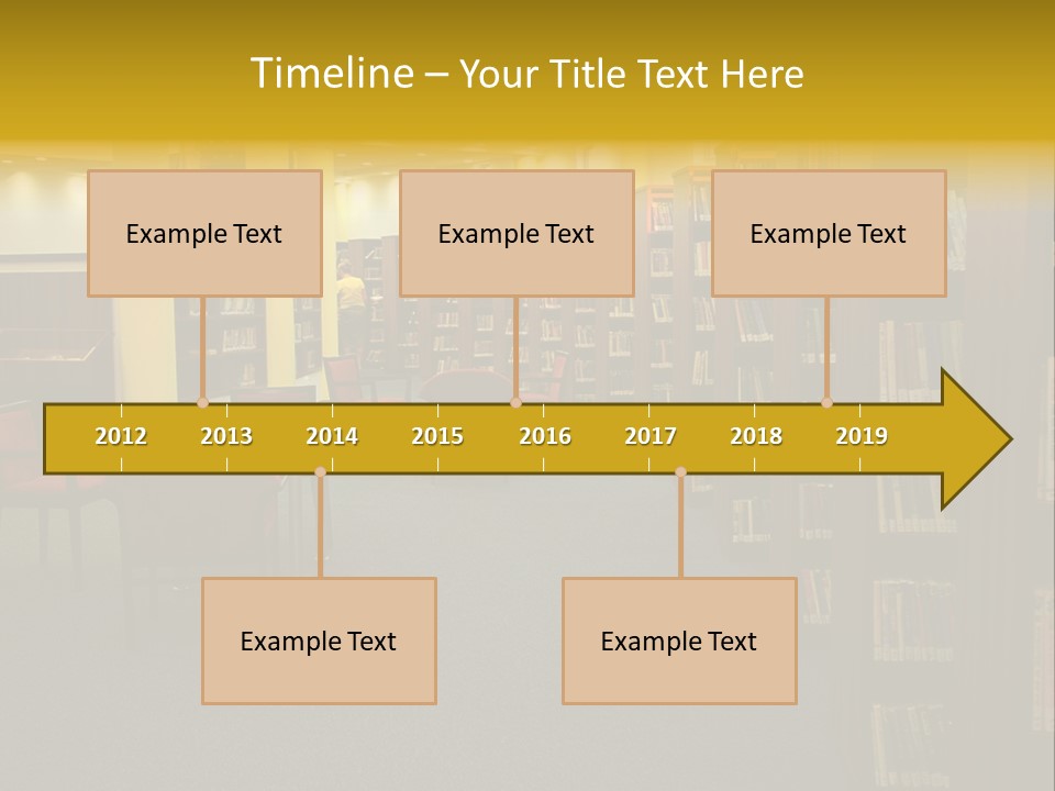 A Library Filled With Lots Of Books And Chairs PowerPoint Template
