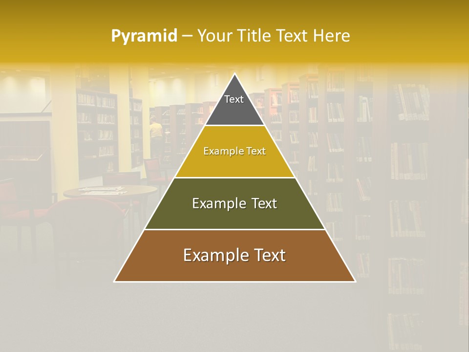A Library Filled With Lots Of Books And Chairs PowerPoint Template