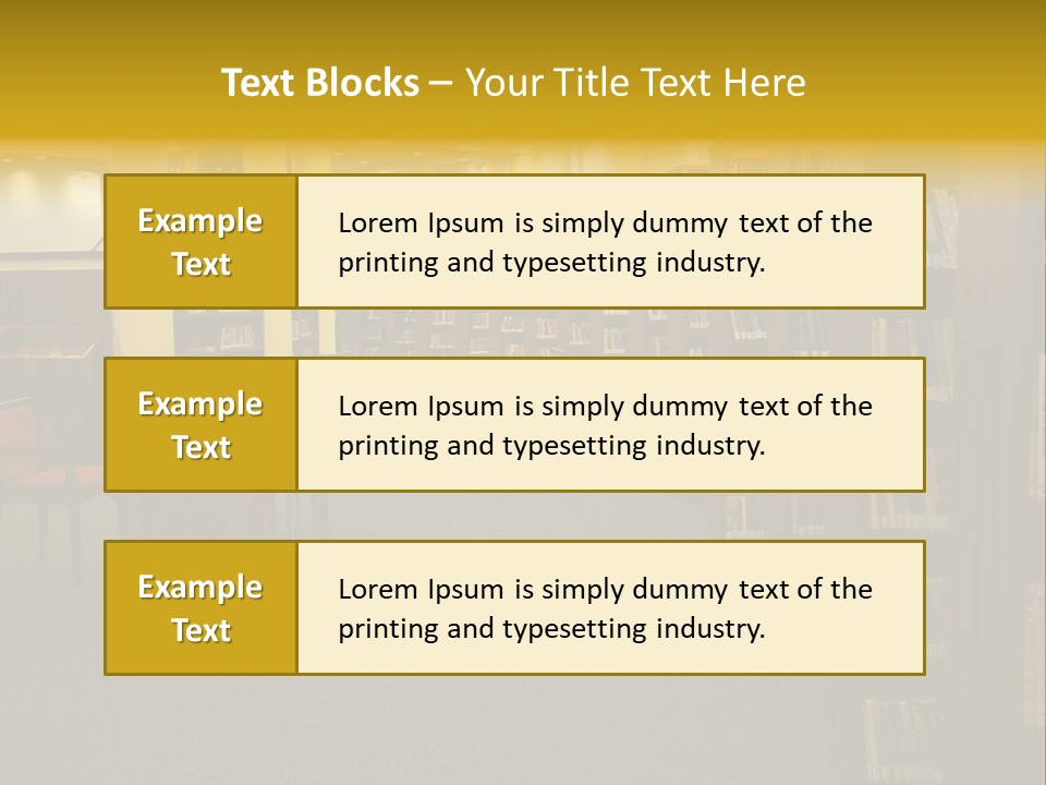 A Library Filled With Lots Of Books And Chairs PowerPoint Template