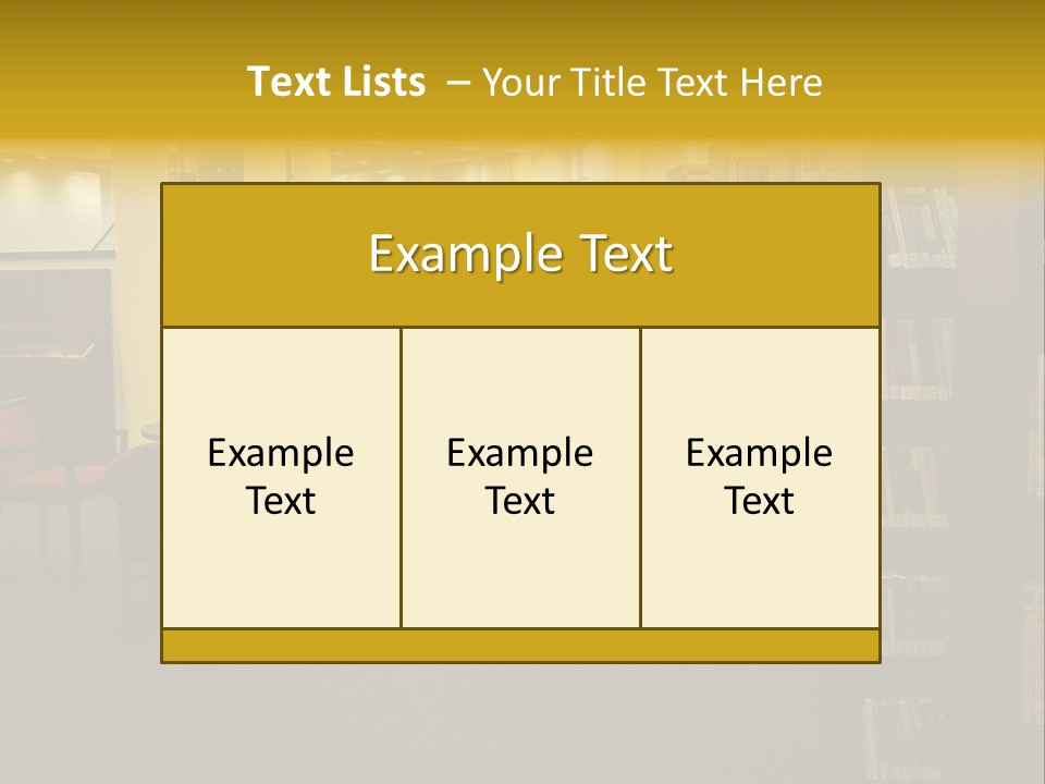 A Library Filled With Lots Of Books And Chairs PowerPoint Template