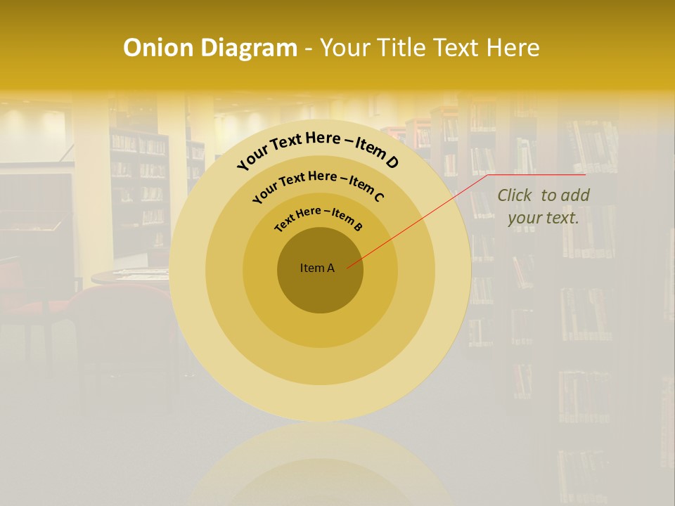 A Library Filled With Lots Of Books And Chairs PowerPoint Template