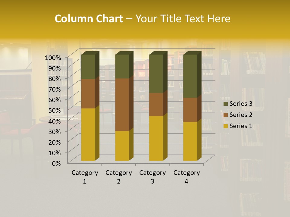 A Library Filled With Lots Of Books And Chairs PowerPoint Template