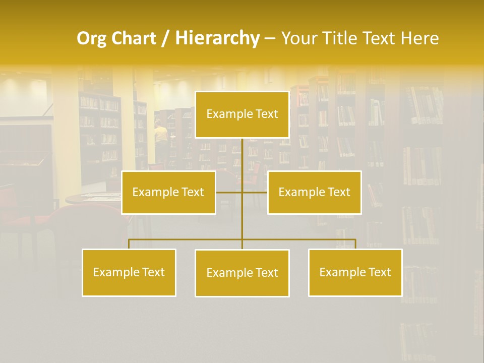 A Library Filled With Lots Of Books And Chairs PowerPoint Template
