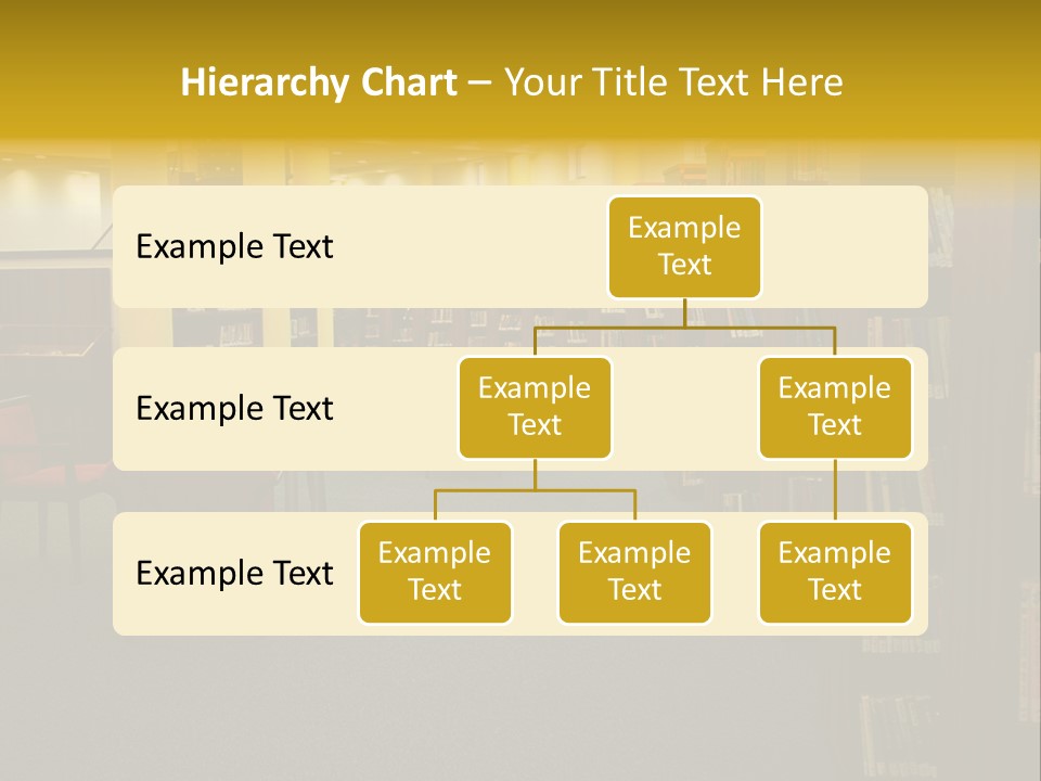 A Library Filled With Lots Of Books And Chairs PowerPoint Template