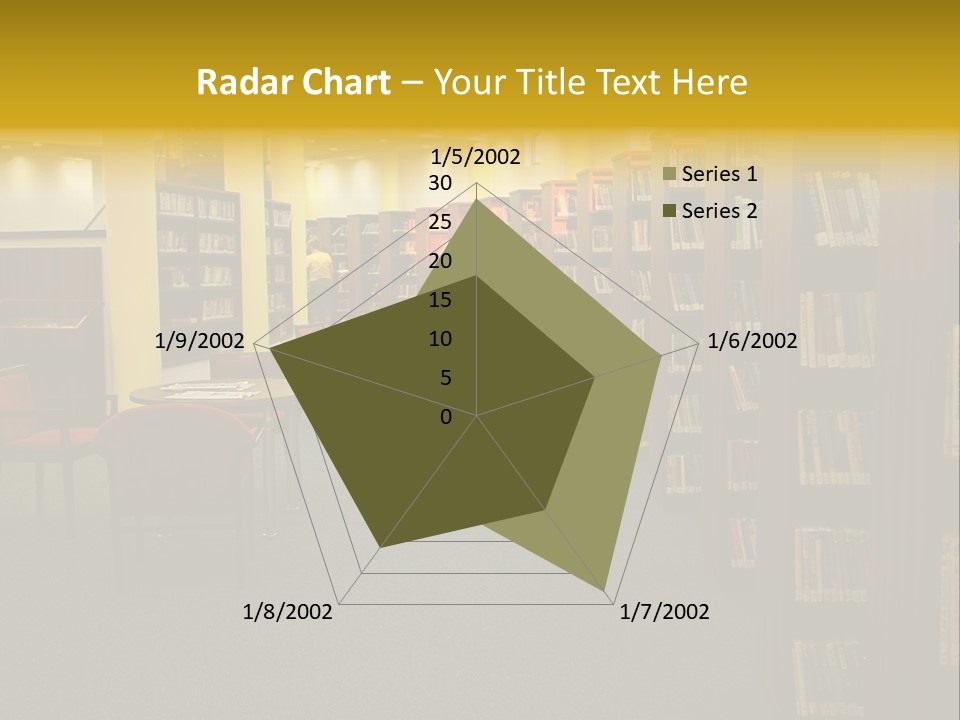 A Library Filled With Lots Of Books And Chairs PowerPoint Template