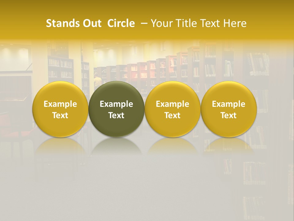 A Library Filled With Lots Of Books And Chairs PowerPoint Template