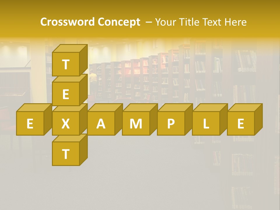 A Library Filled With Lots Of Books And Chairs PowerPoint Template