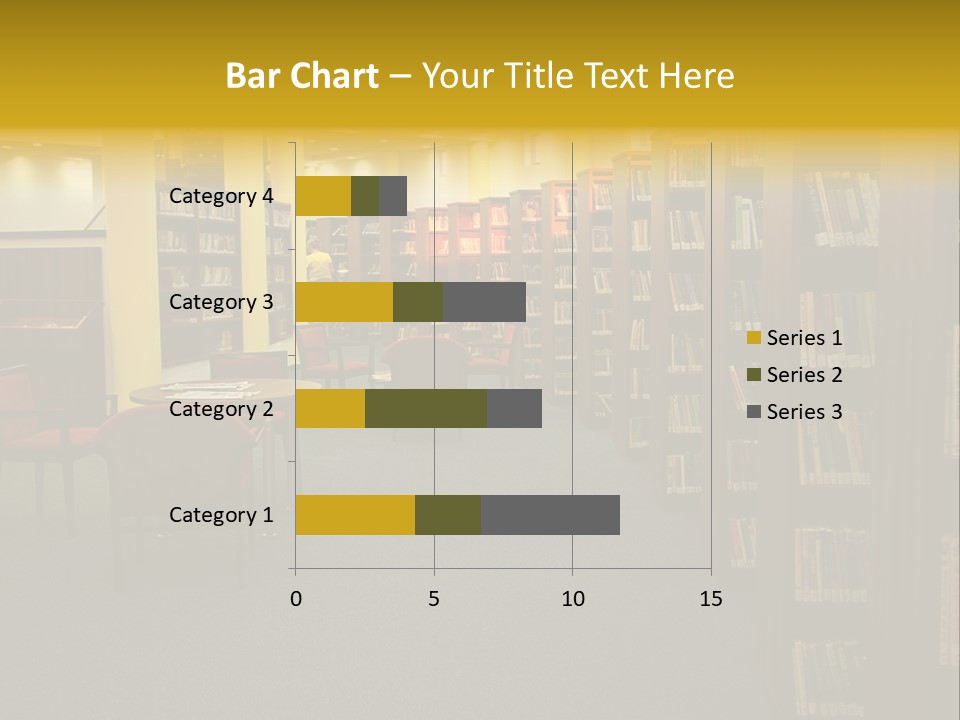 A Library Filled With Lots Of Books And Chairs PowerPoint Template