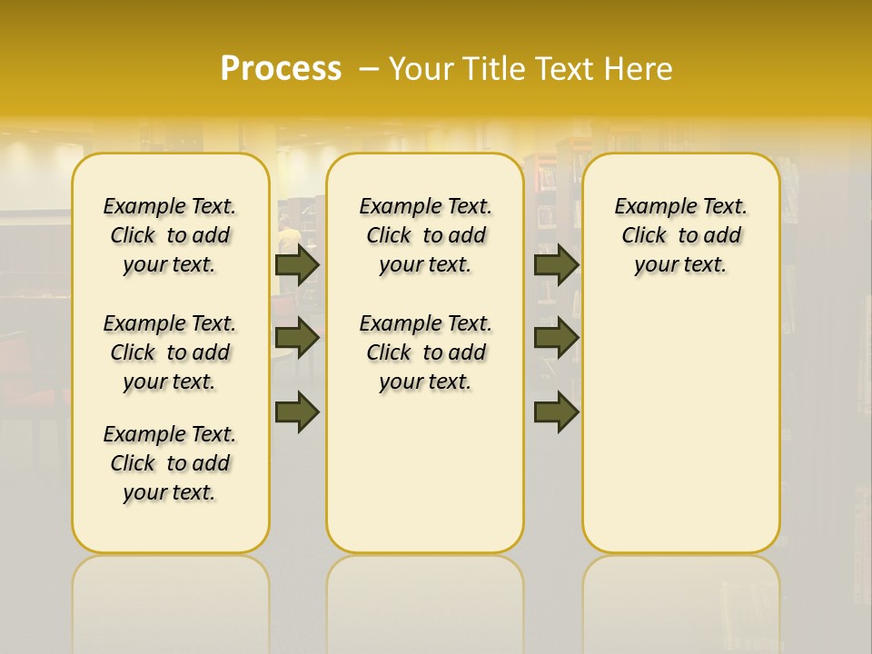 A Library Filled With Lots Of Books And Chairs PowerPoint Template