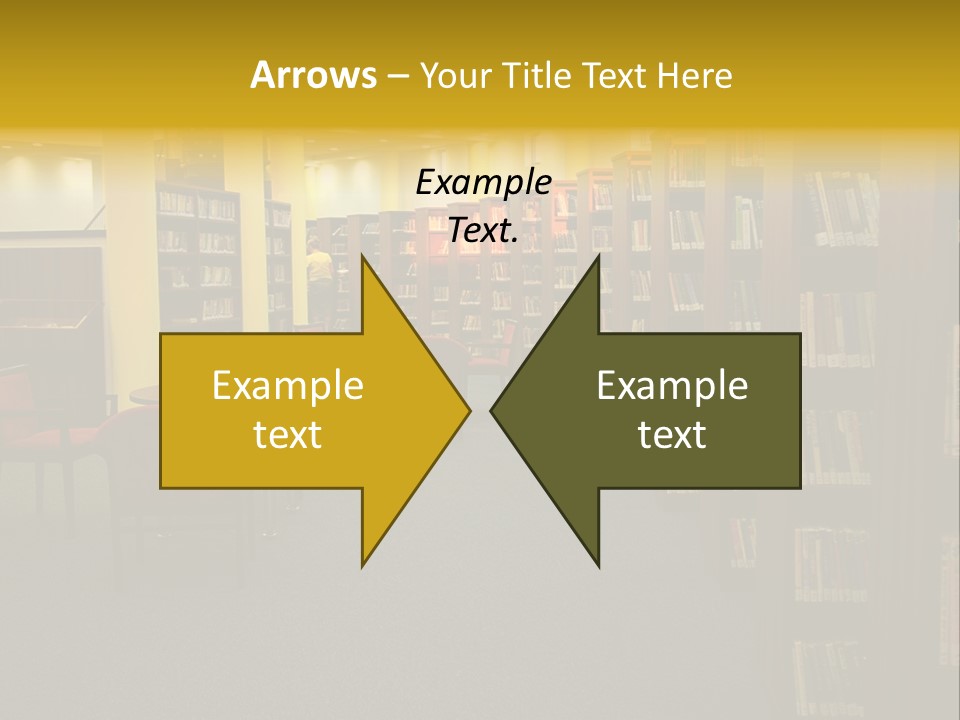 A Library Filled With Lots Of Books And Chairs PowerPoint Template