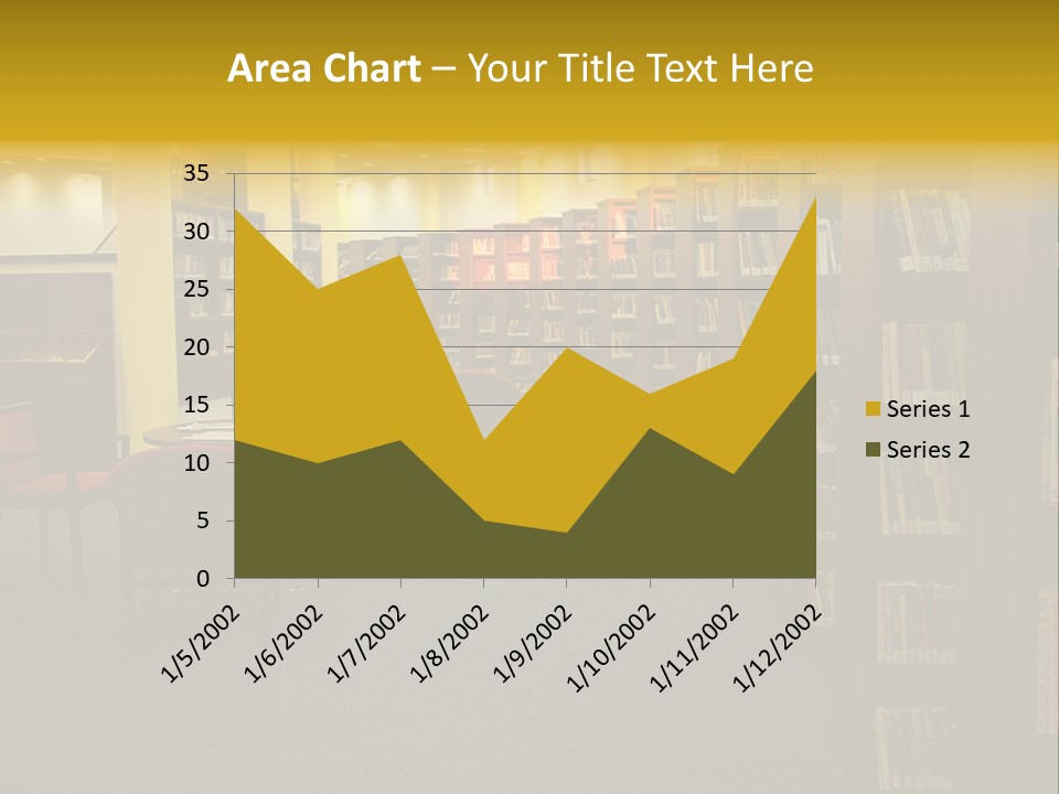 A Library Filled With Lots Of Books And Chairs PowerPoint Template
