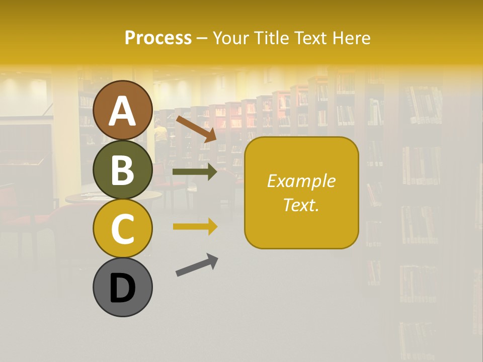 A Library Filled With Lots Of Books And Chairs PowerPoint Template