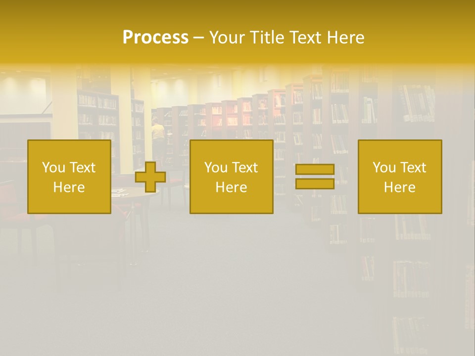 A Library Filled With Lots Of Books And Chairs PowerPoint Template