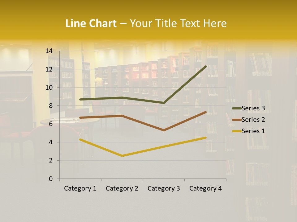 A Library Filled With Lots Of Books And Chairs PowerPoint Template