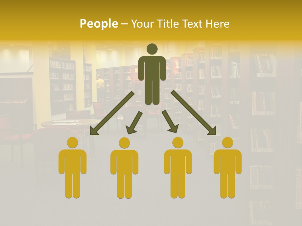 A Library Filled With Lots Of Books And Chairs PowerPoint Template