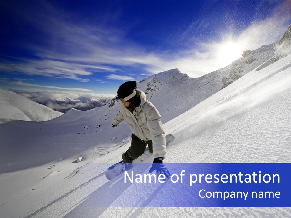 Snowboarding Zealand Board PowerPoint Template