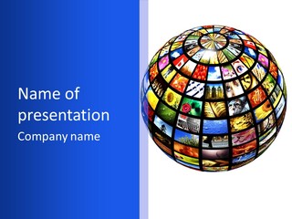 A Colorful Globe With Many Different Images On It PowerPoint Template