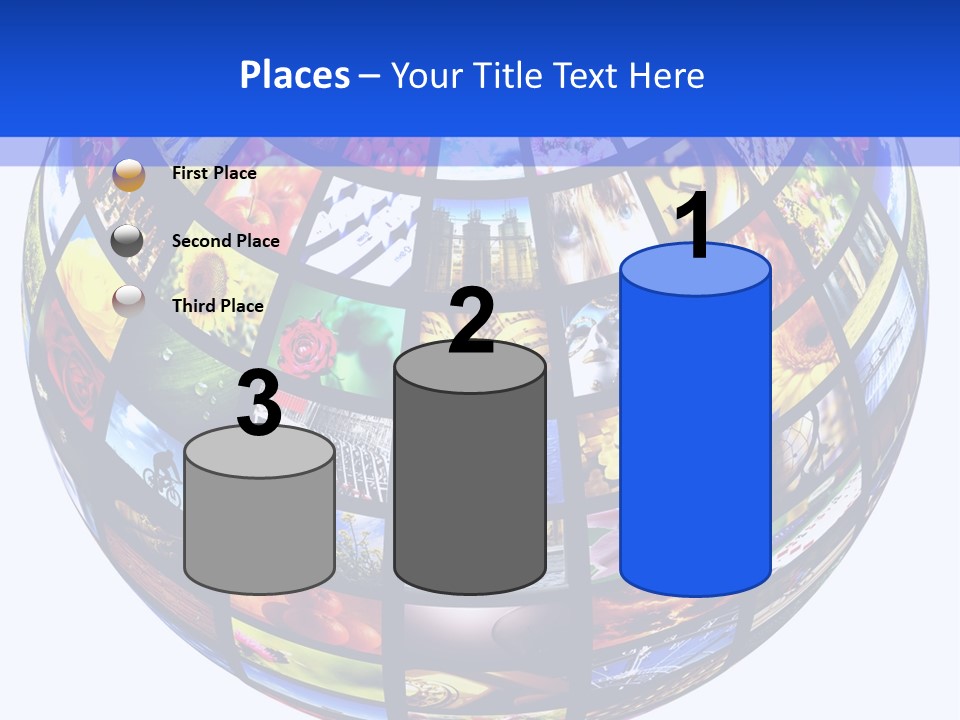 A Colorful Globe With Many Different Images On It PowerPoint Template