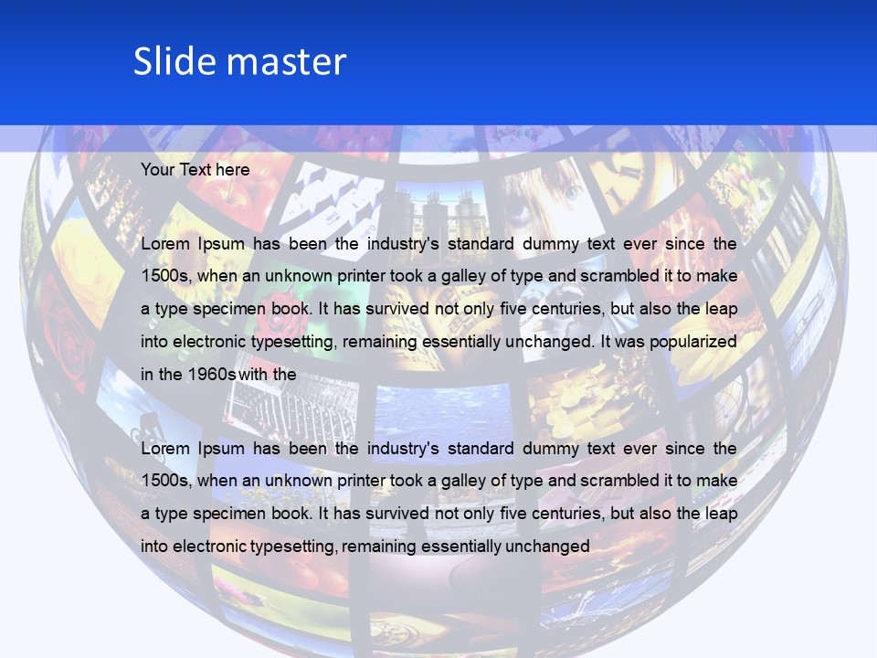 A Colorful Globe With Many Different Images On It PowerPoint Template